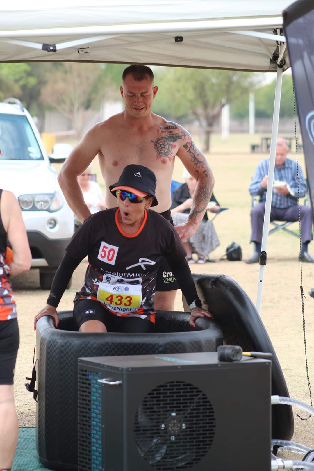 YSBAD ice bath recovery station at community event